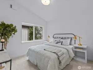 2nd Bed up with vaulted ceiling