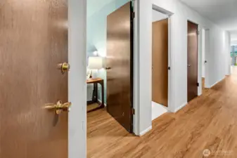 Welcome home. All bedrooms are on the South facing wall and the living room faces West. Fabulous light flows into every room.