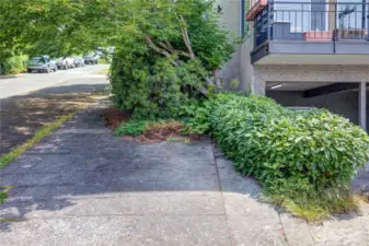 The designated off street parking spot for unit #105.