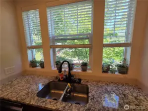 Great counterspace, nice & bright kitchen.