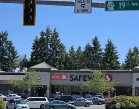 Safeway butts up to the development, located just steps from the front door.