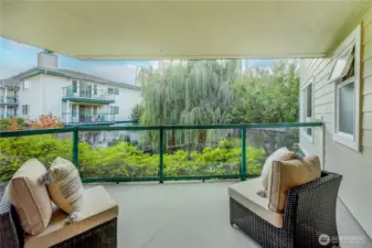 Large balcony off living room and office or 2nd bedroom
