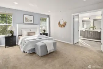 Mountain views out the bedroom and bathroom windows!
