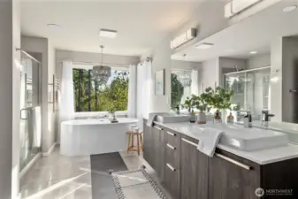 Built-in speakers in bathroom