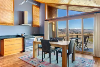 The barn's guest suite has a large eat-in kitchen, deck and stunning views.