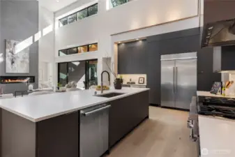 Bellmont Cabinets Kitchenaid refrigerator, Thermidor 48" dual fuel range, Bosch dishwasher