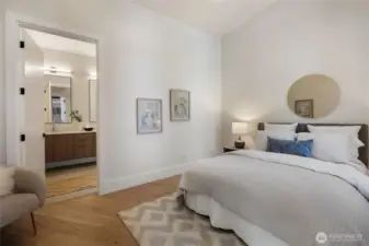 Upstairs bedroom with ensuite bath
