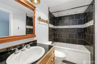 Beautiful tilework in the ensuite bathroom