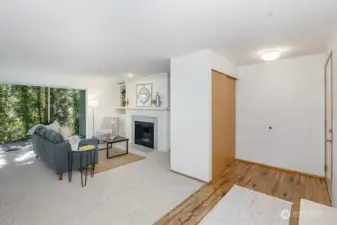 Another view of the entrance and living room space