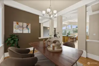 Virtually Staged Formal Dining Room