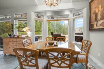 Breakfast Nook with Spectacular Skyline and Nature Preserve Views. By the Way, You'll own all the way across into the Trees on the Other Side.