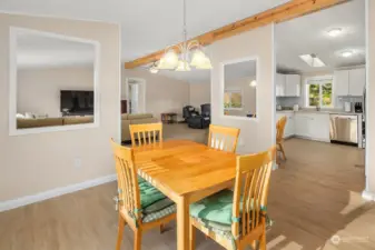 Dining room and kitchen with new LVP flooring