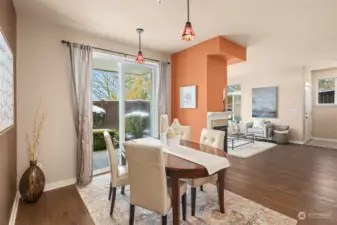 Dining room opens into the patio area.