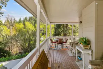 Covered deck.