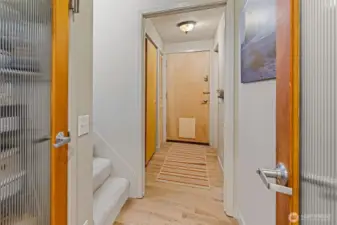 Home's entry to Upper Level Bonus Room 4th bedroom and roof top deck