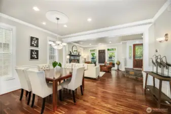 Look out on to the perfectly manicured park from the front of the home