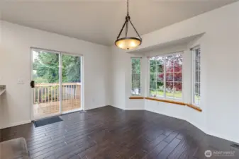 Dining room has slider to the back deck