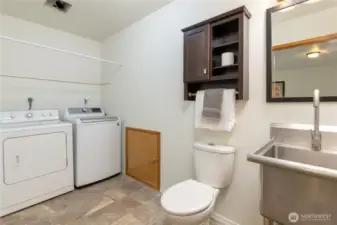 Half bath and laundry on the lower level
