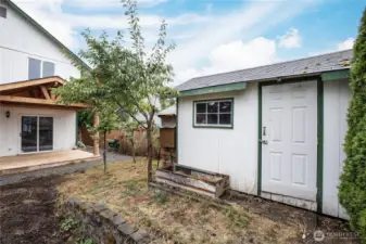 Garden shed with chicken coop