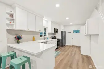 View into stylish kitchen.