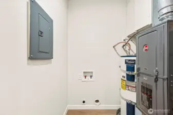 Utility room and laundry hookups.