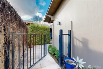 Access gate to patio and front door