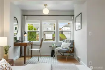 Darling bedroom nook - perfect for a desk, a den, a nursery, a yoga space, or just reading a good book.