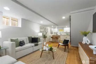 LOVE this lower level rec room with awesome kitchenette! The right place for movie night, The Big Game (Go Hawks!!), poker night, playdates! Oh, the fun to be had in this comfy and functional space!