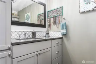 Roomy primary bathroom