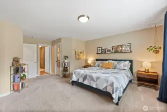 Primary suite, view of attached bath and walk in closet