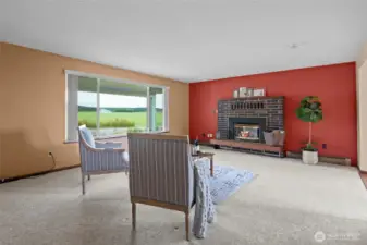 Enjoy country views from your cozy living room.