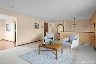 Living room opens to the dining room.