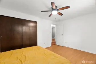 Primary bedroom features large closet