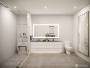 Rendering of bath for similar home.