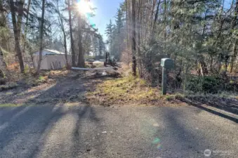 Taken from the paved road - they are working on getting a nice driveway installed on the 30' easement.