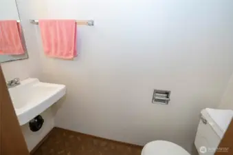 Private 1/2 bath off of garage