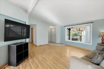 View of Livingroom from dining area.