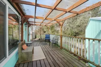 Large, covered deck.