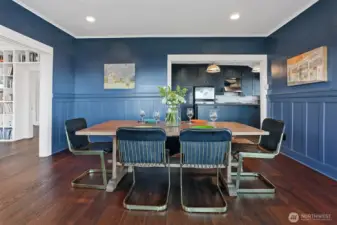 The formal dining room is located conveniently just off the kitchen.