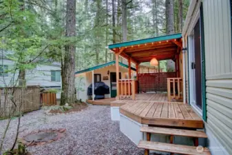 Covered deck entrance