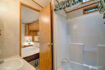 Counter space in full bathroom