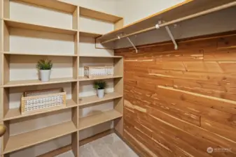 This cedar lined closet is in the "office" bedroom.