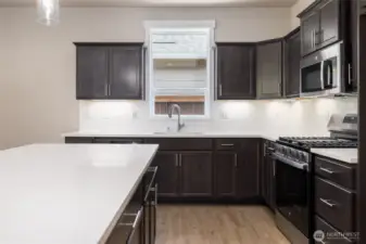 There's a window over the sink.