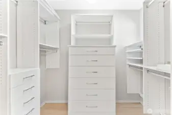 Large walk in closet in Primary Bedroom.