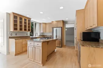 Kitchen with access to the dining room.