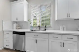Quartz Countertops and Tile Back Splash