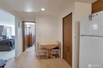 Kitchen, bedroom 1 and living room.