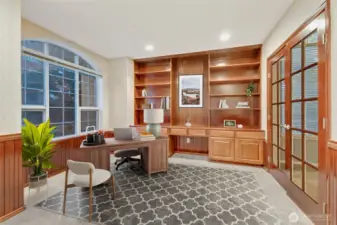 Private office, virtually staged.