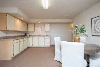 Just add appliances to create a lower-level kitchen