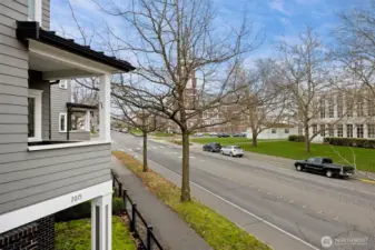 View off the patio looking north on Cornwall Ave